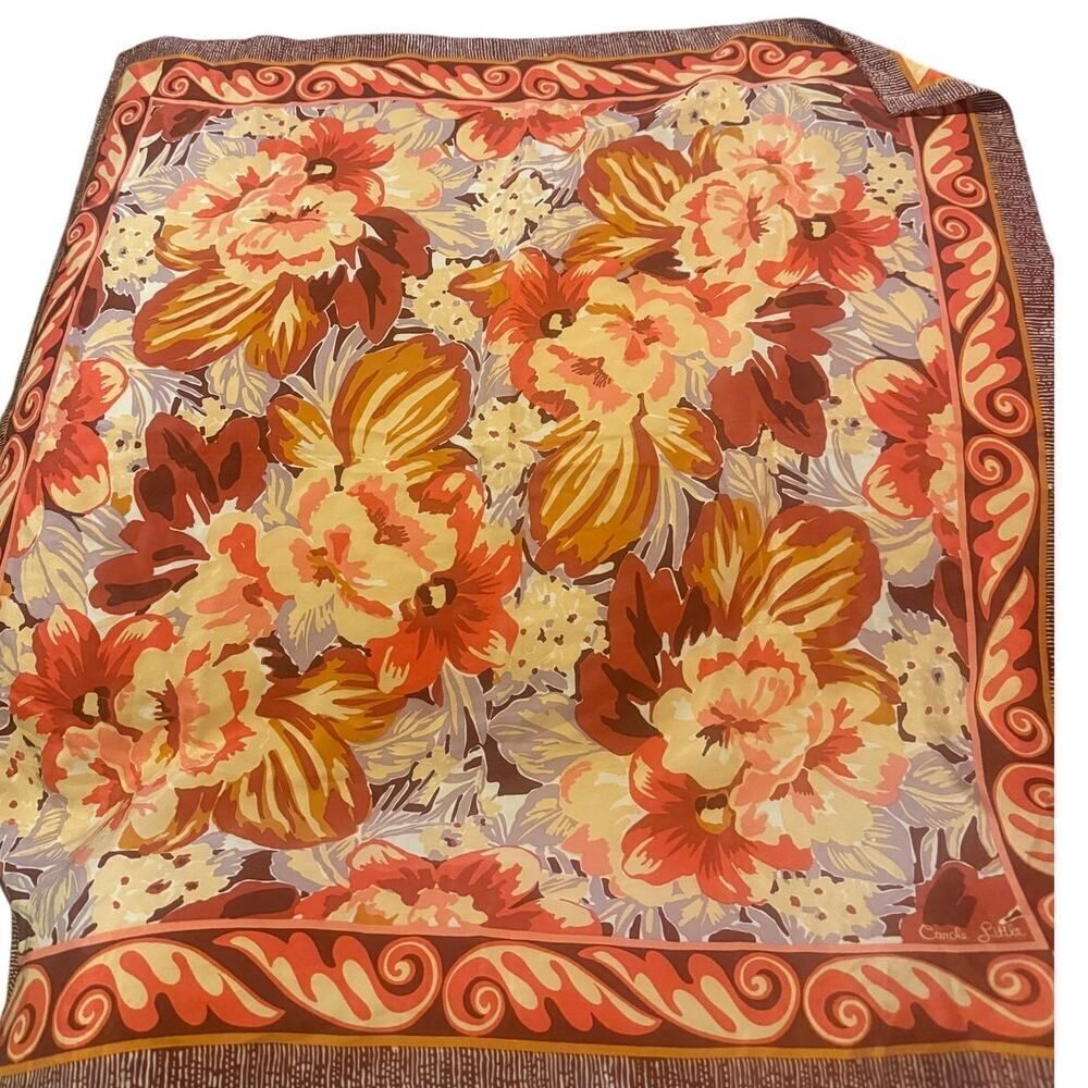 VTG Carol Little 100% Silk Square Scarf – Vintage Designer Print